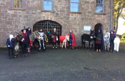 Some of the DBS members taking a well deserved break outside the courthouse at The Ulster Folk Museum Cultra